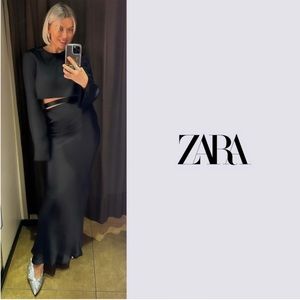 SLIT SATIN EFFECT DRESS